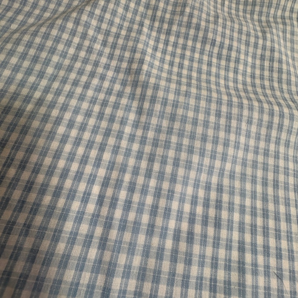 Van Heusen Men's XL (17–17.5) Blue Gingham Short Sleeve Button Down Shirt Pocket - Picture 6 of 11